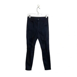 American Eagle Curvy High Rise Black Distressed Skinny Jeans 6 Women’s